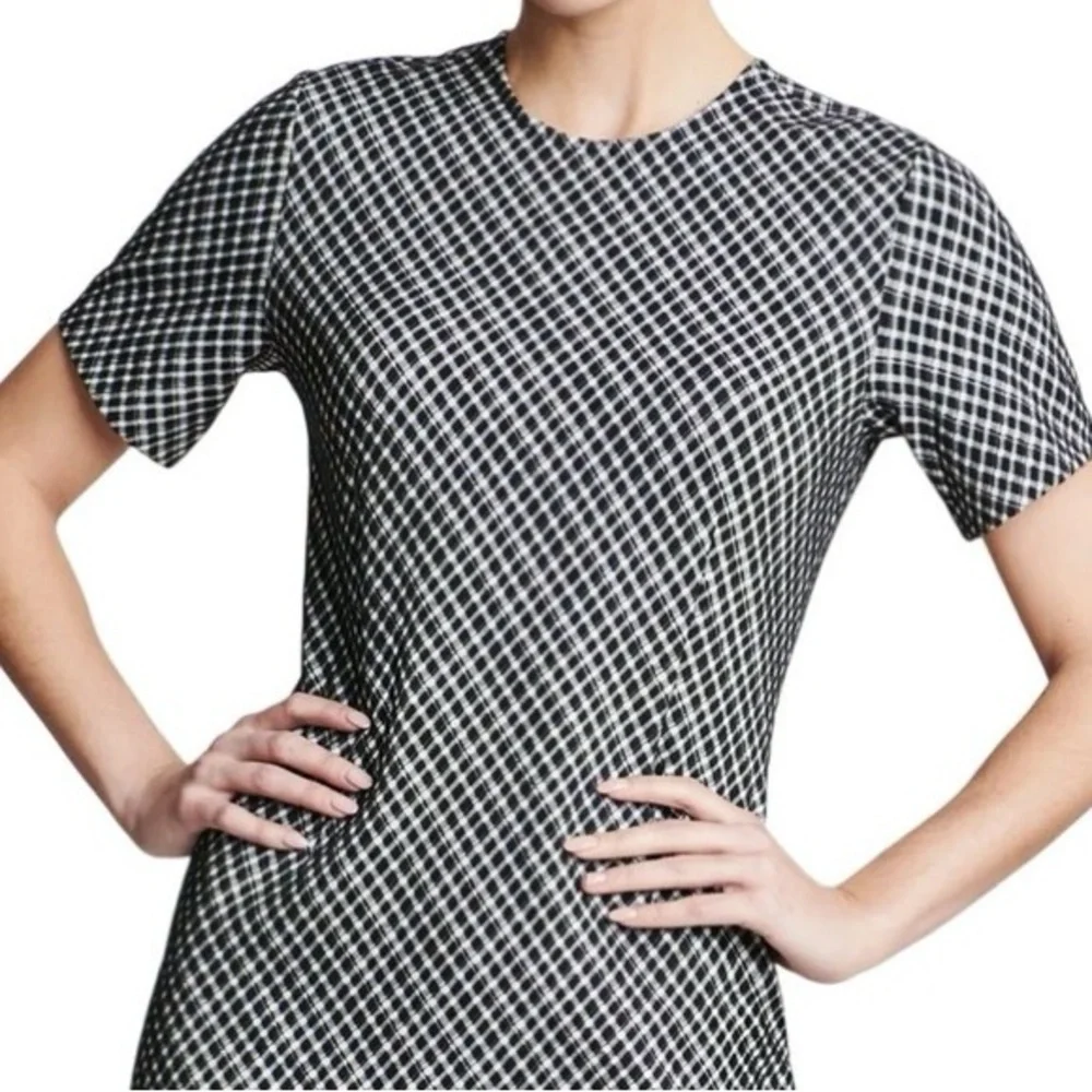 Spanx Ponte Black & White Plaid –‎ Stretch Fabric Elegant Checkered Dress Size S